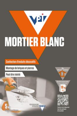 Mortier à maçonner VPI blanc 5kg prêt à l'emploi