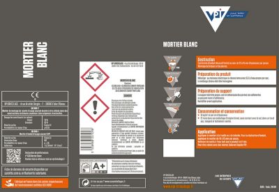 Mortier à maçonner VPI blanc 5kg prêt à l'emploi