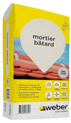 Mortier bâtard gris clair Weber 25kg