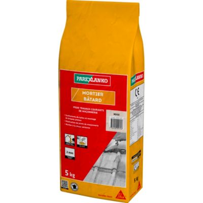 Mortier bâtard gris Parexlanko en sac de 5 kg