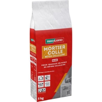 Mortier colle béton cellulaire blanc 5 kg Parexlanko