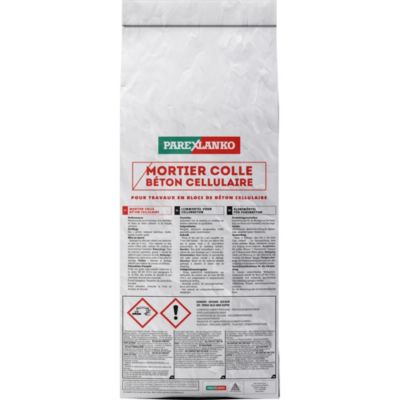 Mortier colle béton cellulaire blanc 5 kg Parexlanko