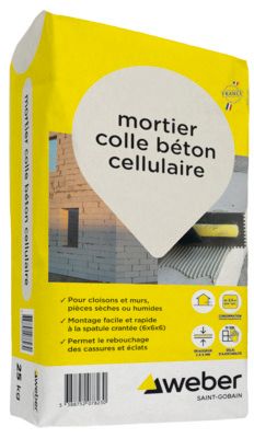 Mortier-colle béton cellulaire Weber 25kg