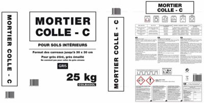 Mortier colle C pour sols intérieurs gris 25 kg