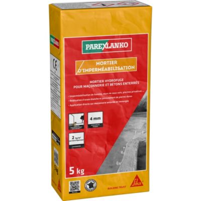 Mortier d'impérméabilisation Parexlanko couleur gris en sac de 5 kg