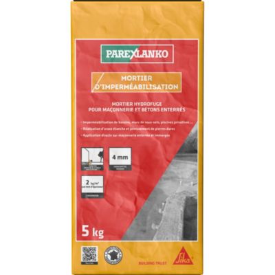 Mortier d'impérméabilisation Parexlanko couleur gris en sac de 5 kg