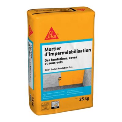 Mortier d'imperméabilisation Sika enduit fondation 25kg