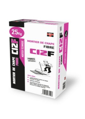 Mortier de Chape Fibré poudre grise 25kg intérieur et extérieur
