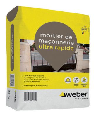 Mortier de maçonnerie ultra-rapide Weber 25kg