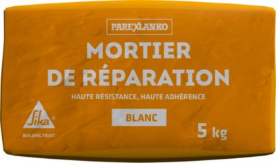 Mortier de réparation blanc 5 kg Parexlanko