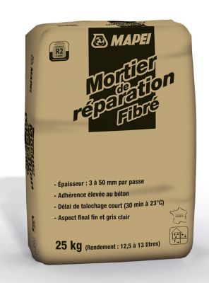 Mortier de Réparation fibré : Réparation des bétons > Gros Oeuvre et T.P.