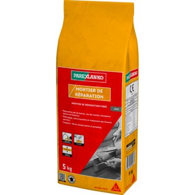 Mortier de réparation gris 5 kg Parexlanko