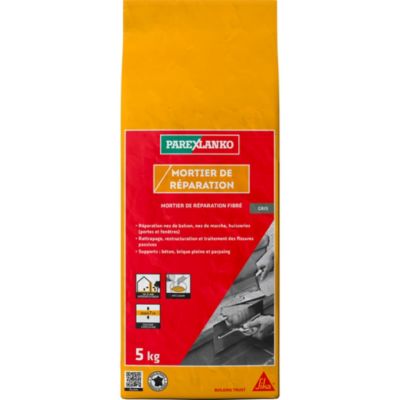 Mortier de réparation gris 5 kg Parexlanko