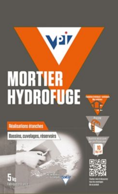 Mortier hydrofuge VPI 5kg pour bassins, cuvelages, réservoirs
