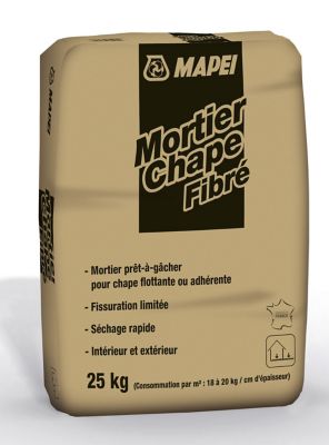 Mortier prêt-à-gâcher chape fibre 25kg Mapei