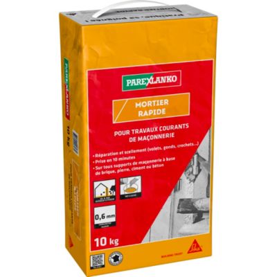 Mortier rapide gris 10 kg Parexlanko