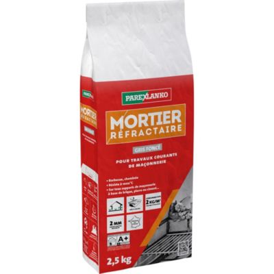 Mortier réfractaire gris foncé 2.5 kg Parexlanko