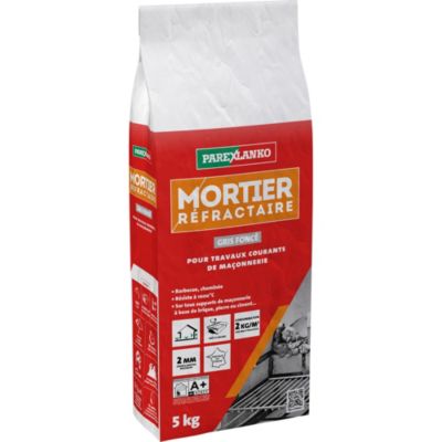 Mortier réfractaire gris foncé 5 kg Parexlanko
