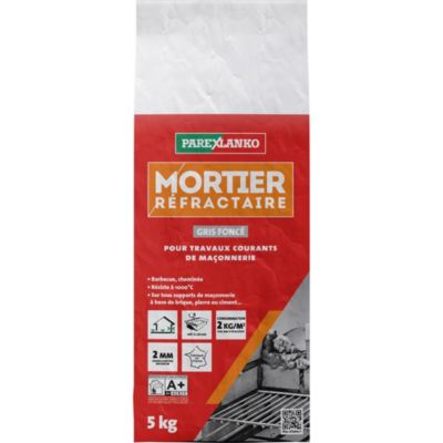 Mortier réfractaire gris foncé 5 kg Parexlanko