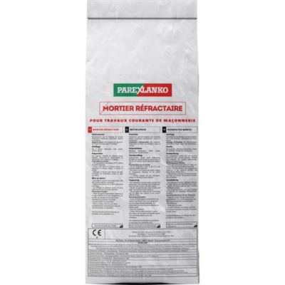 Mortier réfractaire gris foncé 5 kg Parexlanko