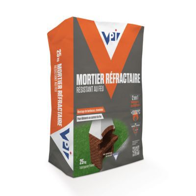 Mortier réfractaire VPI 25kg résistant au feu