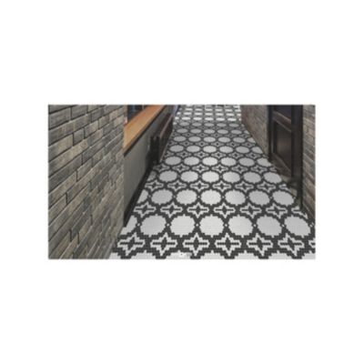 Mosaïque Autocollante Vinyle – Blanc/gris Effet Pierre – Brillance Soyeuse – 1 Plaque – Mosaik-Netzwerk