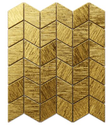 Mosaïque de verre sur maille pour salle de bain ou cuisine Gold tulip - 26.5cm x 30.5cm