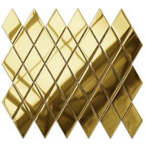 Mosaïque de verre sur maille pour salle de bain ou cuisine Golden net - 25cm x 29.2cm