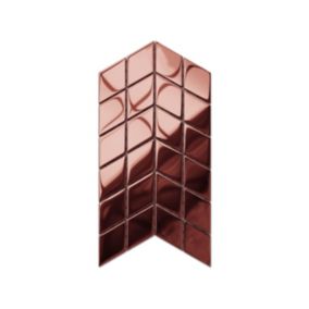 Mosaïque de verre sur maille pour salle de bain ou cuisine Mini Copper Chevron - 17.2cm x 29.8cm