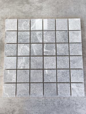 Mosaïque effet pierre OLYMPIA GRIS 5x5 - plaque de 30x30 cm - 1cm épaisseur