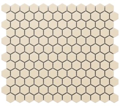 Mosaïque en céramique sur maille pour salle de bain ou cuisine 26cm x 30cm - Beige nest