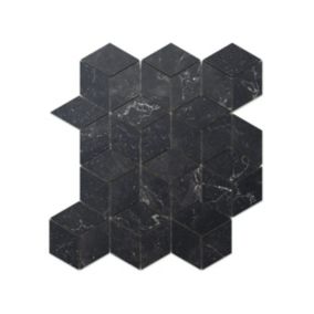 Mosaïque en gres sur maille pour salle de bain ou cuisine 26.5 cm x 30.5 cm - Black cube