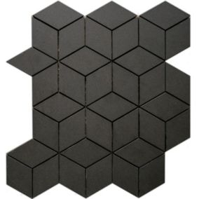 Mosaïque en gres sur maille pour salle de bain ou cuisine 26.5 cm x 30.5 cm - Dark side