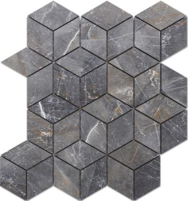 Mosaïque en gres sur maille pour salle de bain ou cuisine 26.5 cm x 30.5 cm - Diamond romb