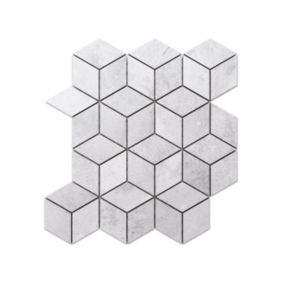 Mosaïque en gres sur maille pour salle de bain ou cuisine 26.5 cm x 30.5 cm - Marble romb