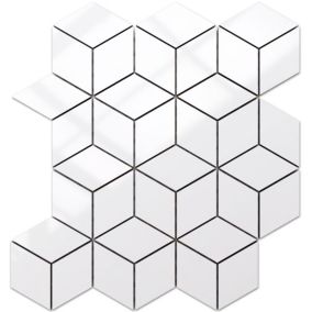 Mosaïque en gres sur maille pour salle de bain ou cuisine 26.5 cm x 30.5 cm - Snowflake