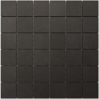 Mosaïque en gres sur maille pour salle de bain ou cuisine 29.9 cm x 29.9 cm - Big black cubes