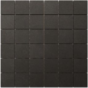 Mosaïque en gres sur maille pour salle de bain ou cuisine 29.9 cm x 29.9 cm - Big black cubes