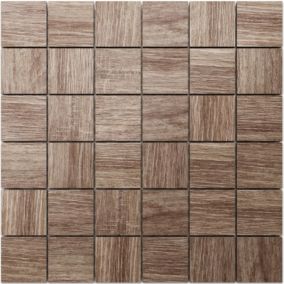 Mosaïque en gres sur maille pour salle de bain ou cuisine 30 cm x 30 cm - Big simple wood