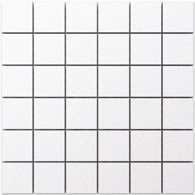 Mosaïque en gres sur maille pour salle de bain ou cuisine 30 cm x 30 cm - Big white cubes