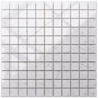 Mosaïque en gres sur maille pour salle de bain ou cuisine 30 cm x 30 cm - Carrara