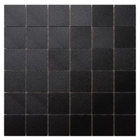 Mosaïque en gres sur maille pour salle de bain ou cuisine 30cm x 30cm - Dark chalk