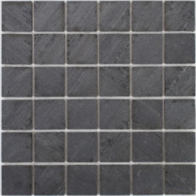 Mosaïque en pierre naturelle 30 x 30 xm - carreau 5 x 5 cm graphite noir