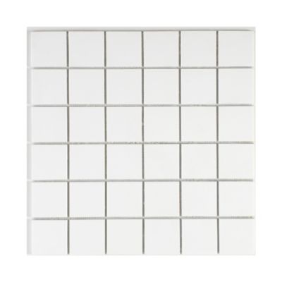 Mosaïque en solid surface 30 x 30 xm - carreau 5 x 5 cm blanc pur lisse