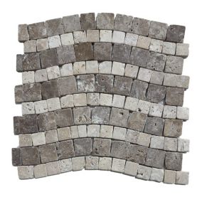 Mosaïque en Travertin Blanc Ivoire Vieilli -  Noçe - Vague (Vendu par 5/ Boîte).