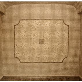Mosaïque en Travertin Gamme Premium Puces Carre 2.3 cm Plaque de l.31 x L.31 (1 pièces)