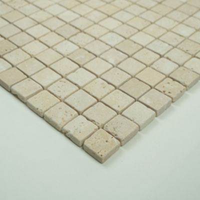 Mosaïque en Travertin Ivoire vieilli 2,3x2,3x1 CM