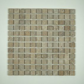 Mosaïque en travertin Noçe Vieilli - 2,3X2,3X1 CM (Vendu par 5/ Boîte).