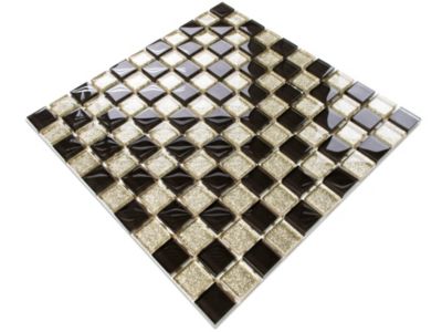 Mosaïque en verre sur filet pour salle de bain ou cuisine 30 cm x 30 cm - Agadir