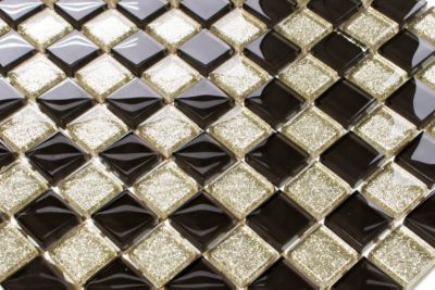 Mosaïque en verre sur filet pour salle de bain ou cuisine 30 cm x 30 cm - Agadir
